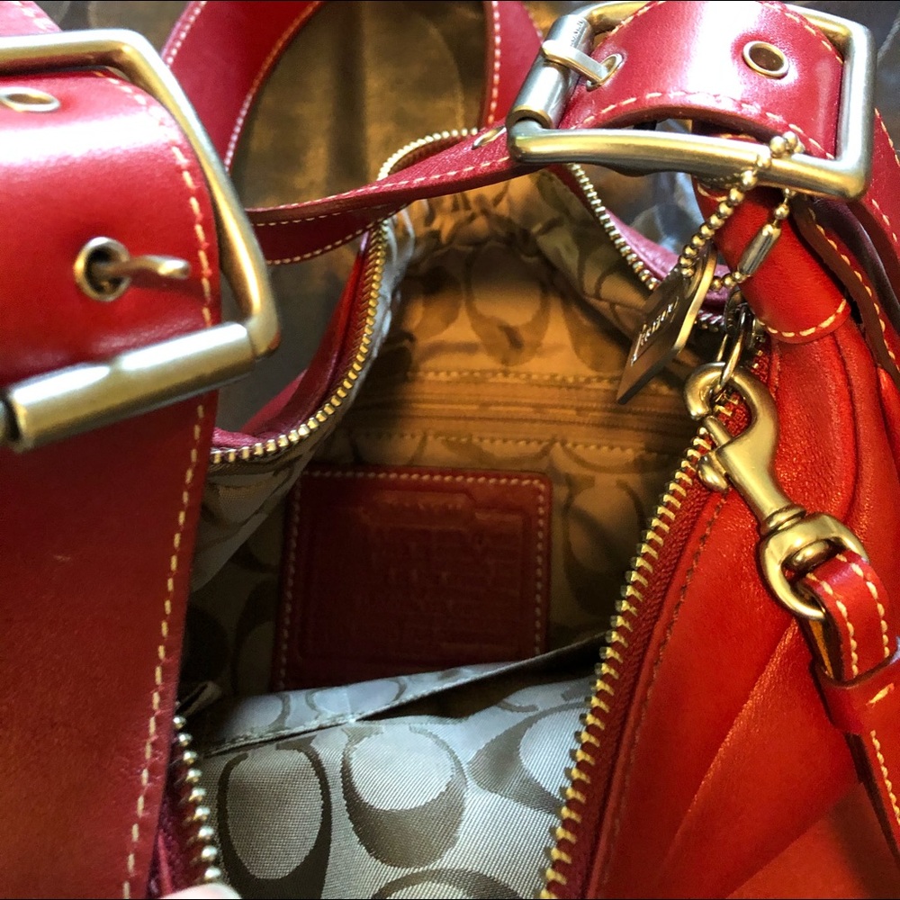 Coach Red Hobo Bag - Picture 4 of 8